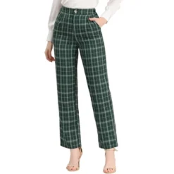 Allegra K Women's Plaid Elastic Waist Casual Work Office Long Trousers -Allegra K GUEST e03d6da8 2f25 4e9e 87a5 900854ab7129