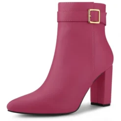 Allegra K Women's Pointed Toe Buckle Decor Heel Ankle Booties -Allegra K GUEST e0bd82f8 8bfd 46c8 b84e cc046d960507