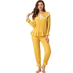 Allegra K Women's Sleepwear Lounge Peter Pan Collar Long Sleeve Ruffle Pajama Set 12 Allegra K Women's Sleepwear Lounge Peter Pan Collar Long Sleeve Ruffle Pajama Set -Allegra K GUEST e0f371cf 5951 408a 885b 9d324d6cda8d