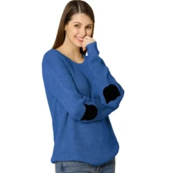 Allegra K Women's Pullover Drop Shoulder Elbow Patch Loose Sweater Pullover Jumper -Allegra K GUEST e10d0bf4 d1c6 4d80 8d94 8cbf7e7425bb