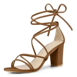 Allegra K Women's Strappy Straps Lace Up Chunky Heel Sandals -Allegra K GUEST e19be046 6caf 43b4 a973 a1427ac9cbb5