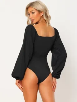 Allegra K Women's Sweetheart V Neck Puff Long Sleeve Bodysuits 8 Allegra K Women's Sweetheart V Neck Puff Long Sleeve Bodysuits -Allegra K GUEST e1b377d5 a8ee 43ee 8faa 3b4c445db6b3