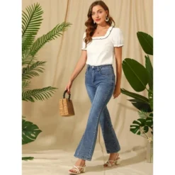 Allegra K Women's Puff Sleeve Ruffle Tops Summer Elegant Work Square Neck Blouse -Allegra K GUEST e2db05ff 4296 4de8 8fd4 d609186f7d7d