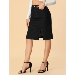 Allegra K Women's Casual Denim Skirt Slit High Waisted Knee Length Jean Skirts 8 Allegra K Women's Casual Denim Skirt Slit High Waisted Knee Length Jean Skirts -Allegra K GUEST e434b6eb e2a7 4e12 a881 c9e64ccb2825