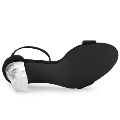 Allegra K Women's Ankle Strap Clear Heel Chunky Heels Sandals 5 Allegra K Women's Ankle Strap Clear Heel Chunky Heels Sandals - Image 5