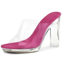Allegra K Women's Clear Platform Block Heeled Slides Sandals -Allegra K GUEST e49d8e4c a1f8 4c50 a1c0 8a8d01913a08