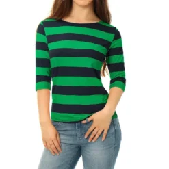 Allegra K Women's Elbow Sleeves Casual Basic Boat Neck Slim Fit T-Shirts -Allegra K GUEST e536de9b bbd9 478f 9e35 598be1c15d90