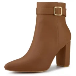 Allegra K Women's Pointed Toe Buckle Decor Heel Ankle Booties -Allegra K GUEST e5ffaa8a 30d6 4d17 8da1 27c936bfbe7b