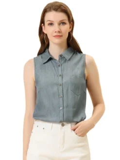Allegra K Women's Single Breasted Casual Office Sleeveless Shirt 26 Allegra K Women's Single Breasted Casual Office Sleeveless Shirt -Allegra K GUEST e6eaf728 9be2 460b 9a3c f9615487df77