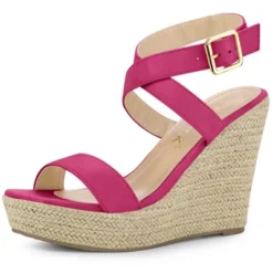 Allegra K Women's Slingback Crisscross Espadrille Wedges Heel Sandals -Allegra K GUEST e775ee76 b3eb 4657 a9f9 b802ddc8ff48