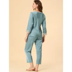 Allegra K Women’s Pajama Sets Sleepwear Soft Night Suit Lounge Sets -Allegra K GUEST e8ae0f6c 6e85 4c6a 8e9f 1eaefb14a90f