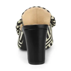 Allegra K Women's Stripe Bow Pointed Toe Block Heel Mules -Allegra K GUEST e8e2c87c 2547 4785 882b 290de5230df2