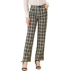 Allegra K Women's Plaid Elastic Waist Casual Work Office Long Trousers -Allegra K GUEST e9d65374 5824 42a4 a2c1 7c5388da0572