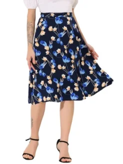 Allegra K Women's Chiffon Summer Vintage Floral Print A-Line Midi Skirts -Allegra K GUEST ea59d085 6721 421b 8003 ec534ab0d3e3