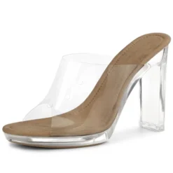 Allegra K Women's Clear Platform Block Heeled Slides Sandals -Allegra K GUEST ea6c7faf f2b7 4d56 9997 a17fb735a71c