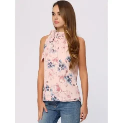 Allegra K Women's Halter Tie Neck Sleeveless Tank Tops Floral Cami Tops -Allegra K GUEST ea6e7f22 159a 4cea 8239 3b77310bff1a