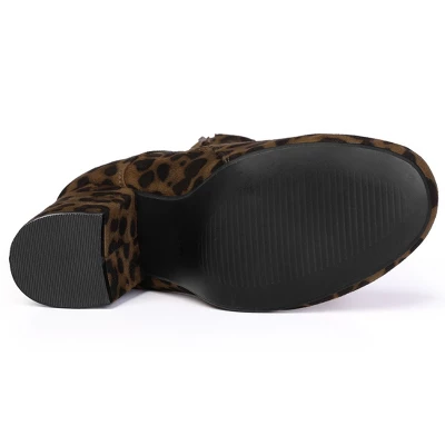 Allegra K Women's Lace Up Chunky Heel Ankle Booties 4 Allegra K Women's Lace Up Chunky Heel Ankle Booties - Image 4