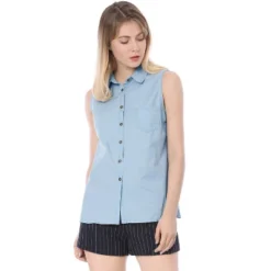 Allegra K Women's Single Breasted Casual Office Sleeveless Shirt 15 Allegra K Women's Single Breasted Casual Office Sleeveless Shirt -Allegra K GUEST ec93f846 1702 44cc aaf2 2ed4fefd81ea