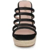Allegra K Women's Platform Strappy Slip On Espadrille Wedges Sandals
