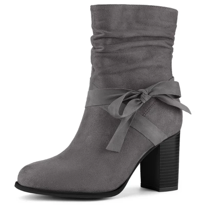 Allegra K Women's Casual Chunky Heel Ankle Boots 12 Allegra K Women's Casual Chunky Heel Ankle Boots - Image 12
