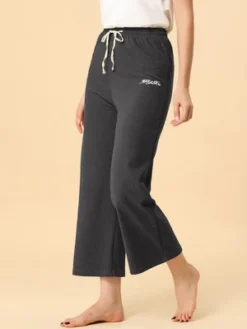 Allegra K Women's Wide Leg Drawstring Comfy Yoga Pants Lounge Pajamas Pants
