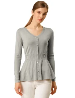 Allegra K Women's V Neck Long Sleeve Ribbed Pullover Knitted Peplum Top 29 Allegra K Women's V Neck Long Sleeve Ribbed Pullover Knitted Peplum Top -Allegra K GUEST edbb058e b5f9 45c0 bace 3b819257355e