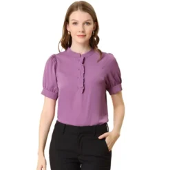 Allegra K Women's Work Office Half Placket Ruffled Puff Sleeve Blouse 22 Allegra K Women's Work Office Half Placket Ruffled Puff Sleeve Blouse -Allegra K GUEST eddc8caf 6a30 436a b4a8 e2941d86deaa