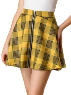 Allegra K Women's Plaid A-Line Zip Up High Waisted Skater Skirt -Allegra K GUEST ee9b465e 7cd3 4c57 98af 28d9d415dd9d