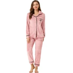 Allegra K Women's Flannel Button Down Lounge Winter Long Sleeves Pajama Sets -Allegra K GUEST ef35d53c d955 4a28 906a 32fd2172f437