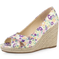 Allegra K Women's Peep Toe Platform Pumps Floral Espadrille Wedge Sandals -Allegra K GUEST f008425c 1103 4e77 8daf 4bf001e99869