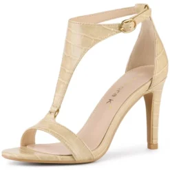 Allegra K Women's T Strap Croc Embossed Stiletto Heel Sandals -Allegra K GUEST f0499b8b 0bbf 47c8 ac3a 7ac94b78d3d6