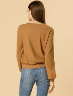 Allegra K Women's Warm Tops Lantern Sleeve Crew Neck Winter Ribbed Pullover Sweater -Allegra K GUEST f0ab0dd0 308a 46af 88bf f6f652b5b0cf