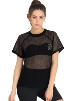 Allegra K Women's Mesh Cover Up Raglan Sleeve Sheer Fishnet Blouses -Allegra K GUEST f0b58316 3c1f 4336 92d6 bdfb38583806