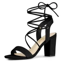 Allegra K Women's Lace Up Block High Heels Sandals -Allegra K GUEST f15f43e1 7608 4dcb ad39 cd8ad85e9567