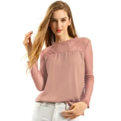 Allegra K Women's Elegant Lace Sleeve Top Scalloped Trim Summer Casual Chiffon Blouse -Allegra K GUEST f1ea1430 9ca7 4092 a9d9 101674ec4553