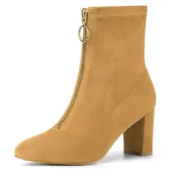 Allegra K Women's Front Zipper Chunky High Heel Ankle Boots 14 Allegra K Women's Front Zipper Chunky High Heel Ankle Boots -Allegra K GUEST f2f9aee1 68e6 4af7 9844 201f1552a2cc