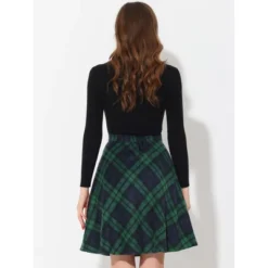 Allegra K Women's Plaids Vintage Tartan Elastic Waist Knee Length A-Line Skirt -Allegra K GUEST f2fb0458 91d6 4ab0 b649 420933bc30aa