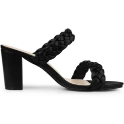 Allegra K Women's Braided Heeled Slip On Chunky Heel Slide Sandals -Allegra K GUEST f30862bc 78da 4cfc ba17 5a6e4cbb73aa