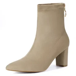 Allegra K Women's Pointed Toe Zipper Chunky Heels Ankle Boots -Allegra K GUEST f321a669 6387 49c9 861f 8525b9608910