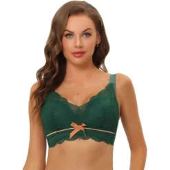 Allegra K Women's Wirefree Lace Padded Adjustable Straps Full Coverage Minimizer Bra -Allegra K GUEST f37b47fe e3eb 41ec 90ea 64585fd78659