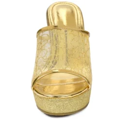 Allegra K Women's Glitter Platform Slip On Wedge Slide Sandals -Allegra K GUEST f3cd4f52 b42a 42a7 916d c6e8969905e2