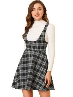 Allegra K Women's Pinafore Overall Tartan Checks Braces A-line Suspender Skirt -Allegra K GUEST f563a9ab 3000 4174 b726 6ecfdef3ff8c