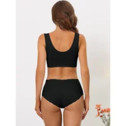 Allegra K Women's Wireless Pullover No Show Stretch Bra And Panty Set