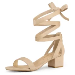 Allegra K Women's Open Toe Block Heel Lace Up Sandals -Allegra K GUEST f61c61b0 bcf8 41fe a27a f1bd02e31f72