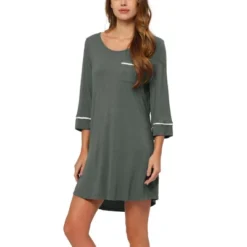 Allegra K Women's Lounge Dress Pajamas Soft Long Sleeve Mini Sleepwear Nightgown -Allegra K GUEST f6463120 f2a9 4ed0 beaf 77b28d4c0ac3