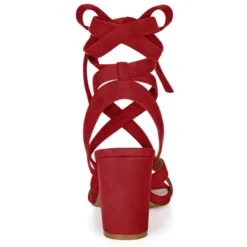 Allegra K Women's Crisscross Chunky Heel Lace Ups Sandals -Allegra K GUEST f68fa566 9488 476d 8752 1d54f0b73ad5