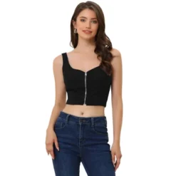 Allegra K Women's Sleeveless Spaghetti Strap Zip-Up Front Cami Tank Tops -Allegra K GUEST f6c2085c 2ef3 4ddf 8ccc 79a6db5937ef