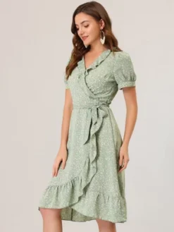 Allegra K Women's Floral Ruffle V Neck Tie Short Sleeve Wrap Midi Dresses 8 Allegra K Women's Floral Ruffle V Neck Tie Short Sleeve Wrap Midi Dresses -Allegra K GUEST f71f337d 879f 4d58 8c22 43011c499d84