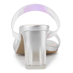 Allegra K Women's Colorful Straps Clear Heels Chunky Heel Clear Sandals -Allegra K GUEST f7408582 9727 4765 81af 41737e2eebef