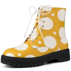 Allegra K Women's Platform Lace Up Polka Dots Printed Combat Boots -Allegra K GUEST f8199120 e00b 4fa8 8f0a cecebbef8d96